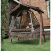 СЕАРА подвесные плетеные качели с подушкой (без каркаса КАРАВЕЛЛА) 4