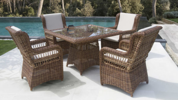 Стол Ebony из искусственного ротанга 100х100 - Skyline Design__