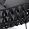 Диего диван 2-местный плетеный из роупа, каркас алюминий темно-серый муар, роуп темно-серый круглый, ткань темно-серая__