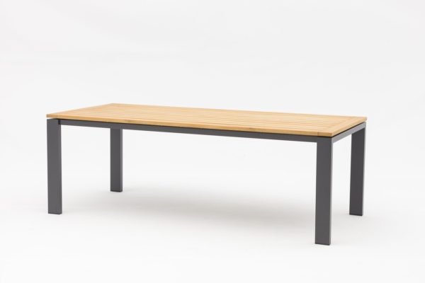 Lyon - Стол антрацит натуральный 220cm , алюминий тик