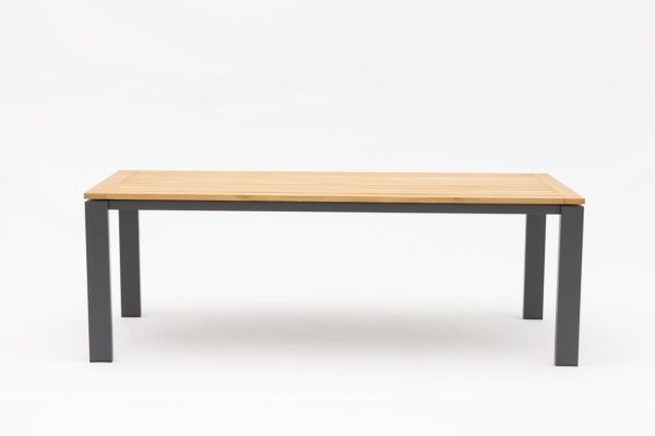 Lyon - Стол антрацит натуральный 220cm , алюминий тик