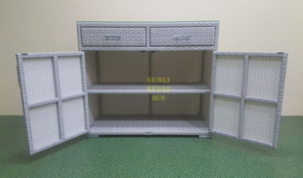 Комод плетеный “Rotang-Kitchen” ligth grey