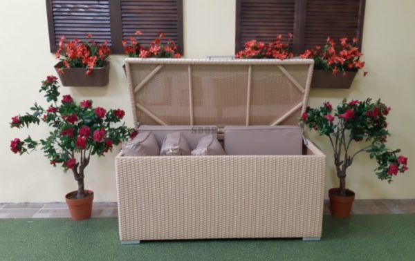 Сундук из искусственного ротанга “Sonata-MAXI” beige white