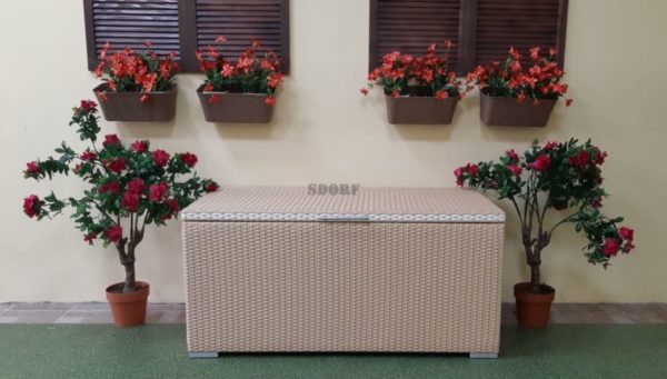 Сундук из искусственного ротанга “Sonata-MAXI” beige white