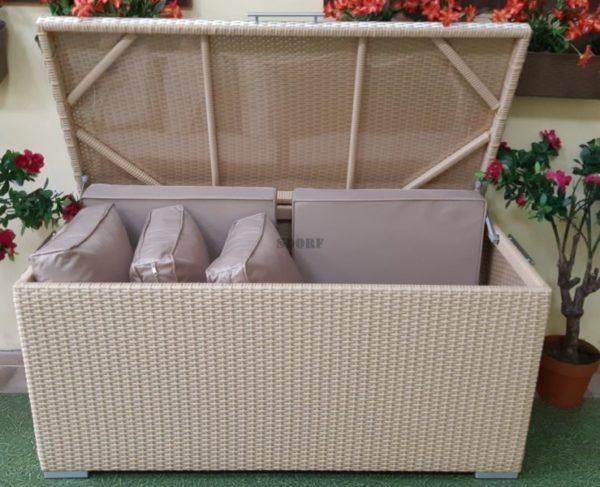 Сундук из искусственного ротанга “Sonata-MAXI” beige white