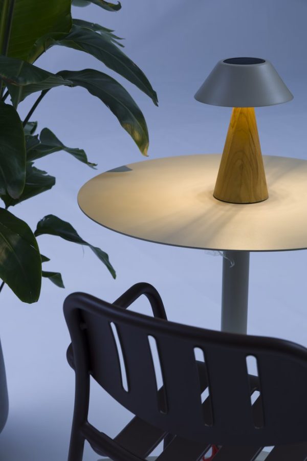 Kiruna (Cone Teak S Cap), светильник антрацит, алюминий тик